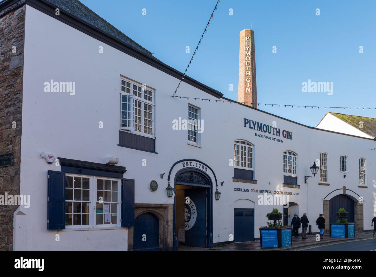 Plymouth Gin Distillery in der Barbican Gegend von Plymouth, Devon Stockfoto