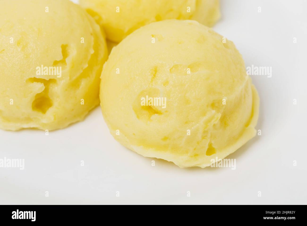 Leckere Kartoffelpüree. Kann als ganzer Hintergrund verwendet werden. Stockfoto