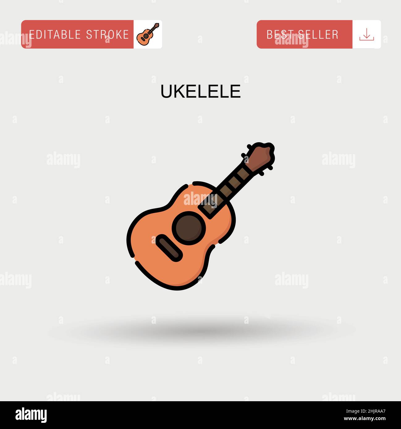 Ukelele einfaches Vektorsymbol. Stock Vektor