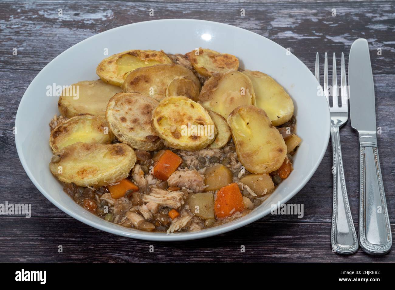 Traditionelles englisches Lancashire Hot Pot Dinner Stockfoto