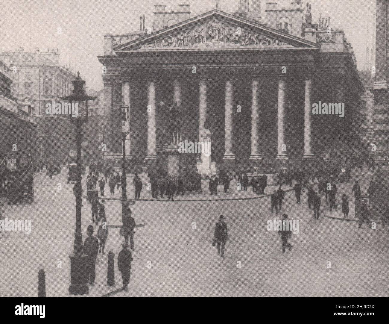 Korinthischer Portikus der Königlichen Börse an der Bank. London (1923) Stockfoto