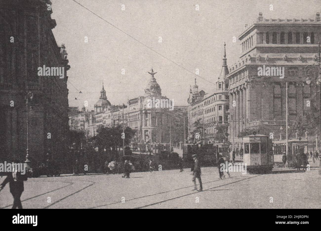 Madrids beste Durchgangsstraße: Die Calle de Alcala. Spanien (1923) Stockfoto