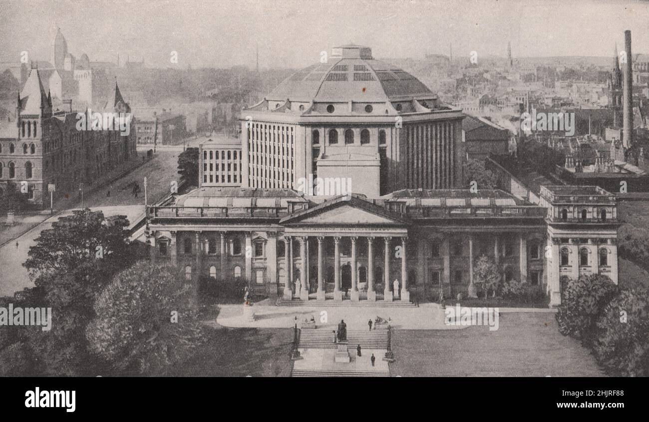 Korinthischer Portikus der großartigen öffentlichen Bibliothek von Melbourne. Victoria Australien (1923) Stockfoto