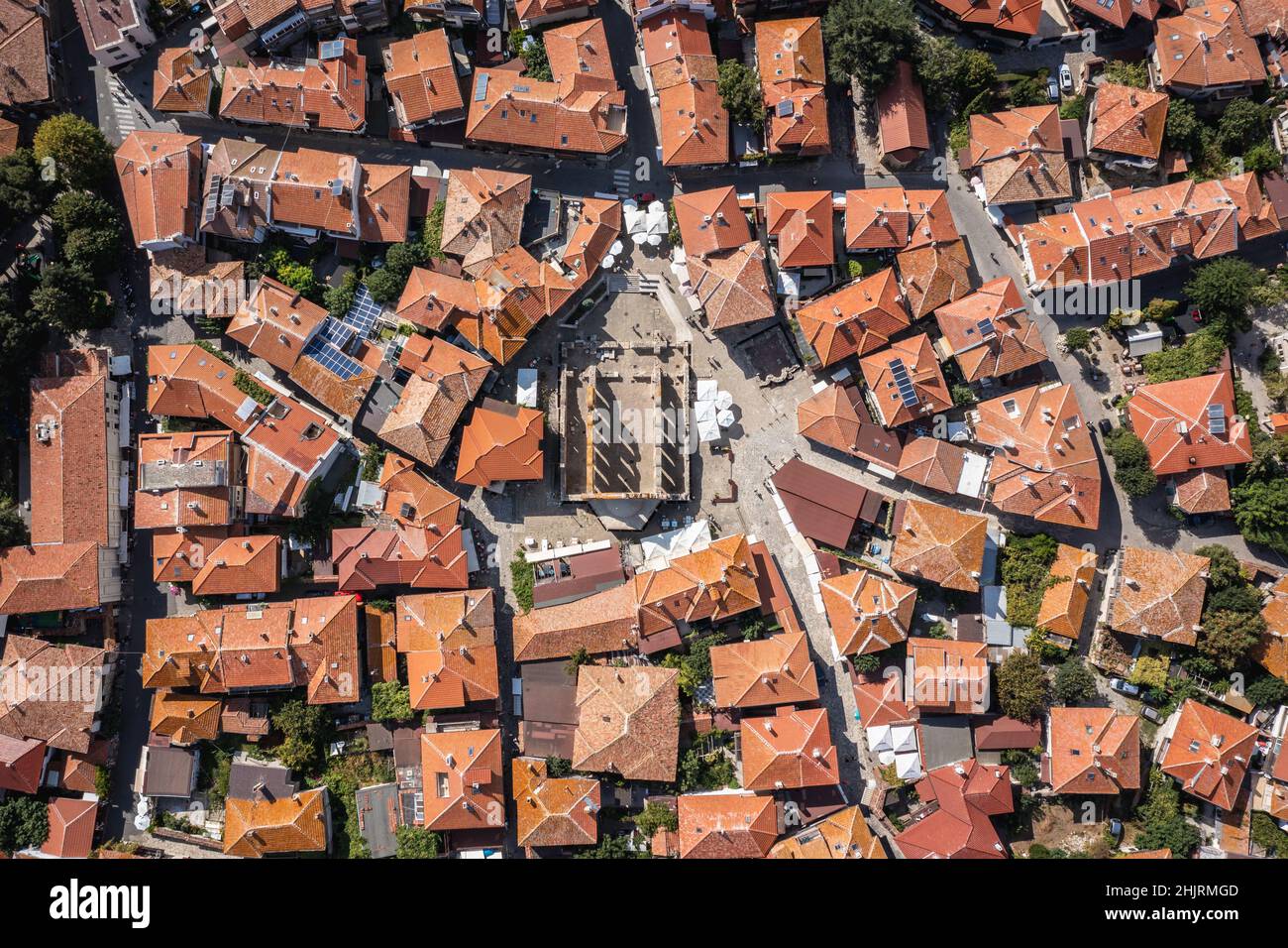 Historischer Teil des Resorts Nesebar an der Schwarzmeerküste, in der Provinz Burgas, Bulgarien, Blick auf die orthodoxe Kirche St. Sofia Stockfoto
