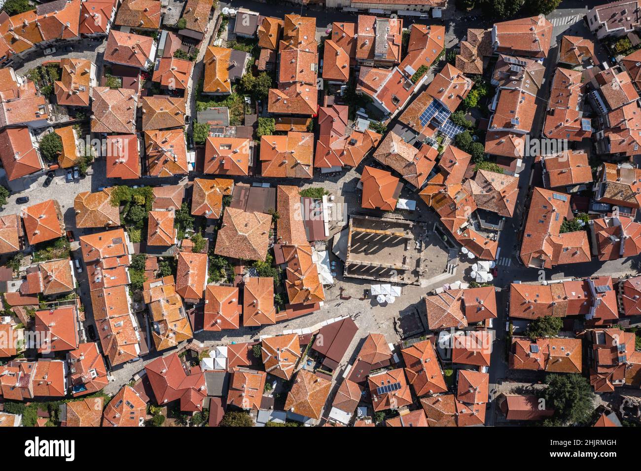 Historischer Teil des Resorts Nesebar an der Schwarzmeerküste, in der Provinz Burgas, Bulgarien, Blick auf die orthodoxe Kirche St. Sofia Stockfoto