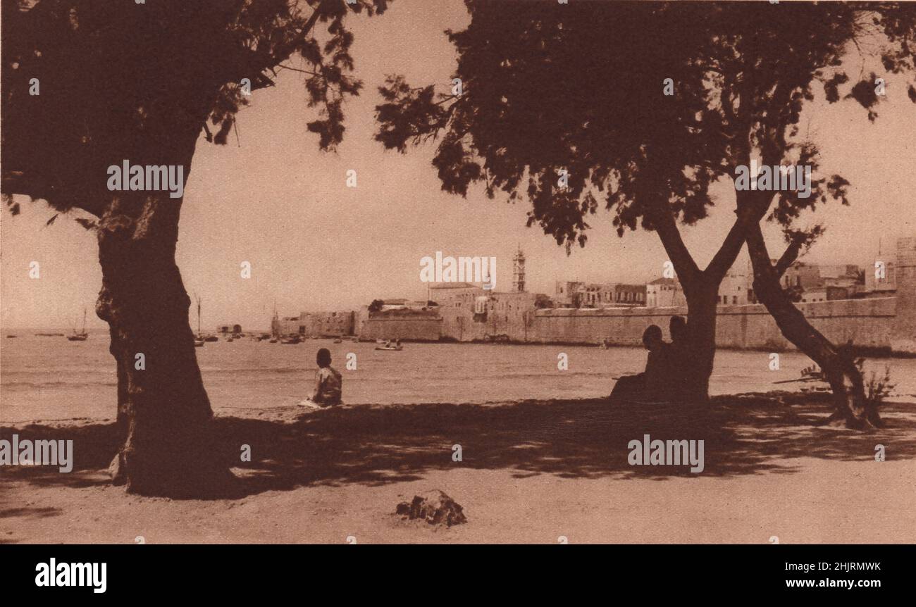 Acre Uralte Wälle. Israel. Palästina (1923) Stockfoto