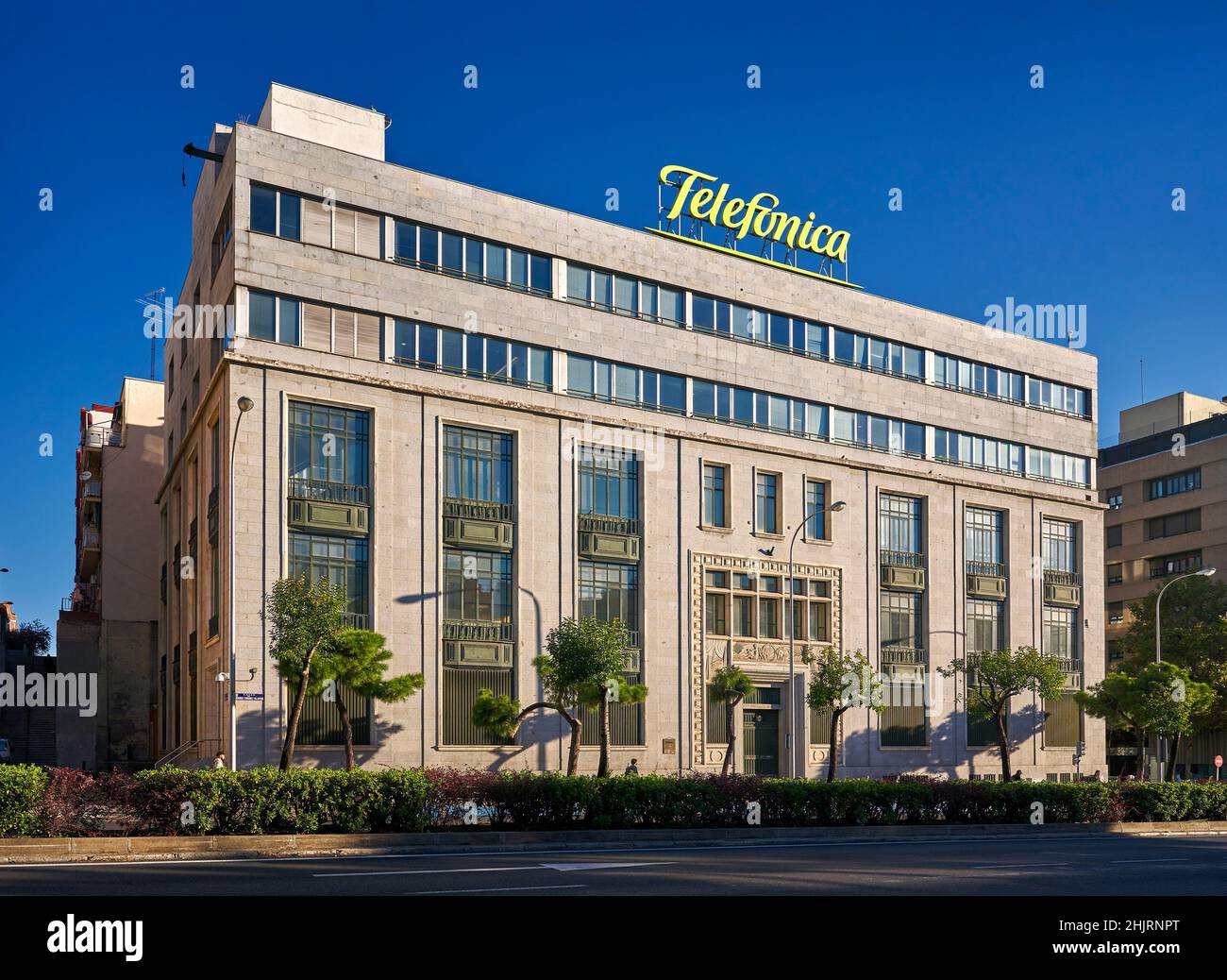 Former North Central Telefonica building in Art Deco style. Madrid, Spain. Stockfoto