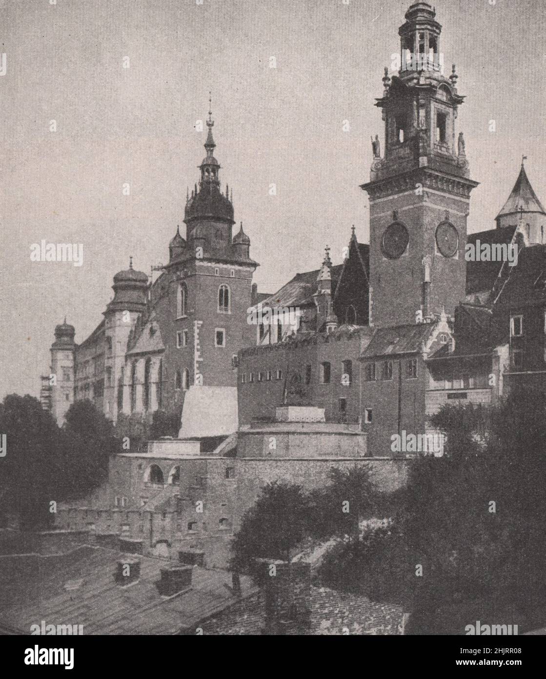 Königliche Kathedrale und Schloss in Polens alter Hauptstadt (1923) Stockfoto