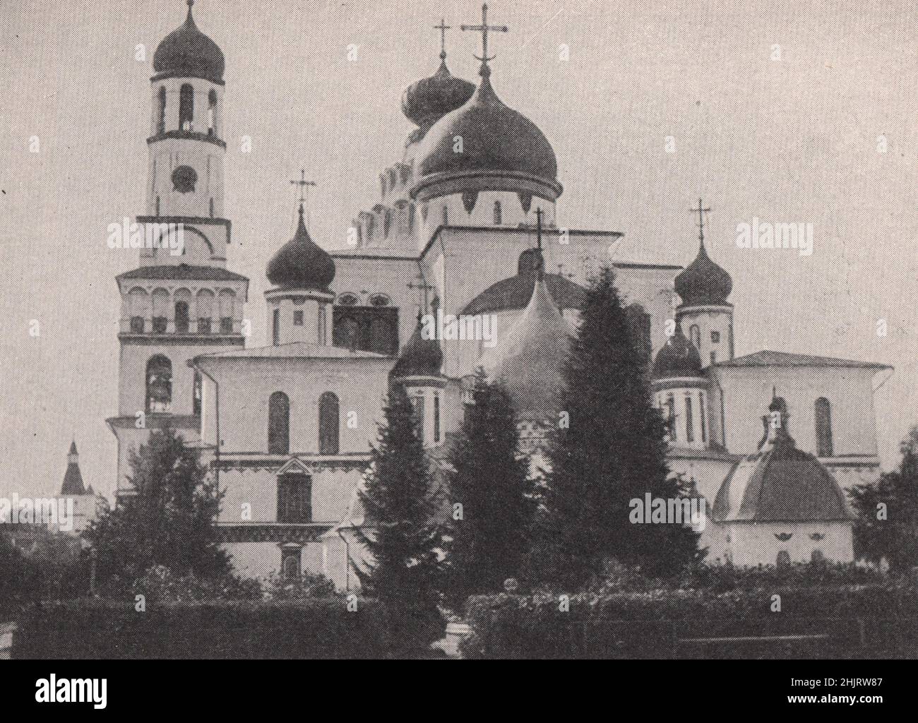 Weit berühmte Kirche des Klosters von Neu-Jerusalem. Russland (1923) Stockfoto