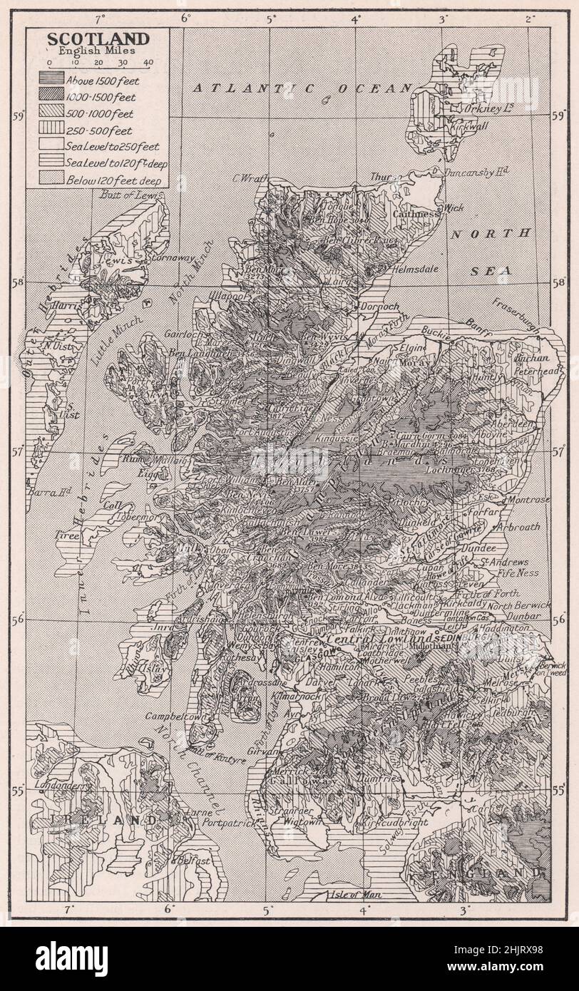 Scotland's Tangled Hills and Firth-Scord Coasts (Karte von 1923) Stockfoto