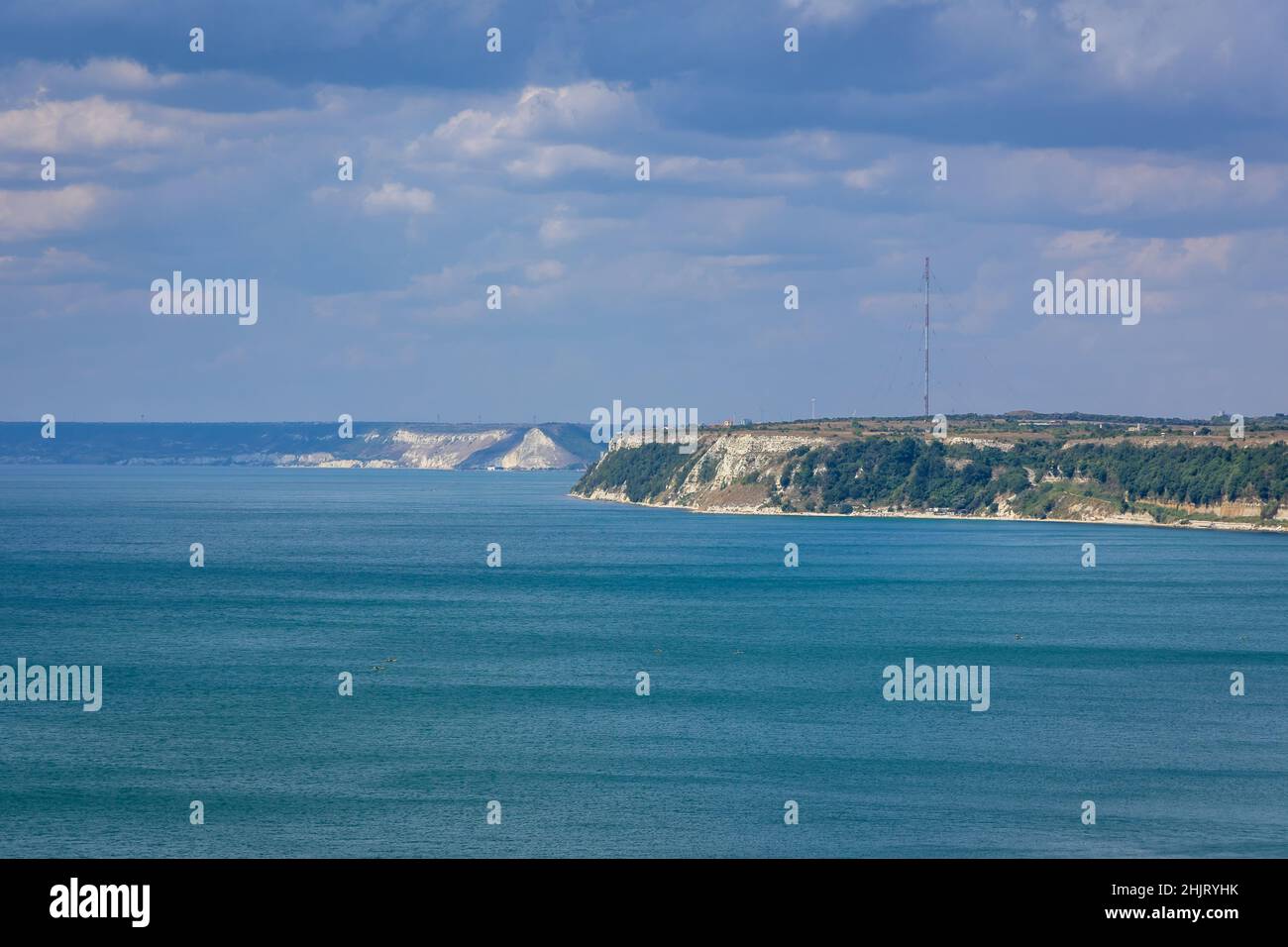 Blick vom Kap Kaliakra in der südlichen Dobrudscha-Region an der nordbulgarischen Schwarzmeerküste Stockfoto