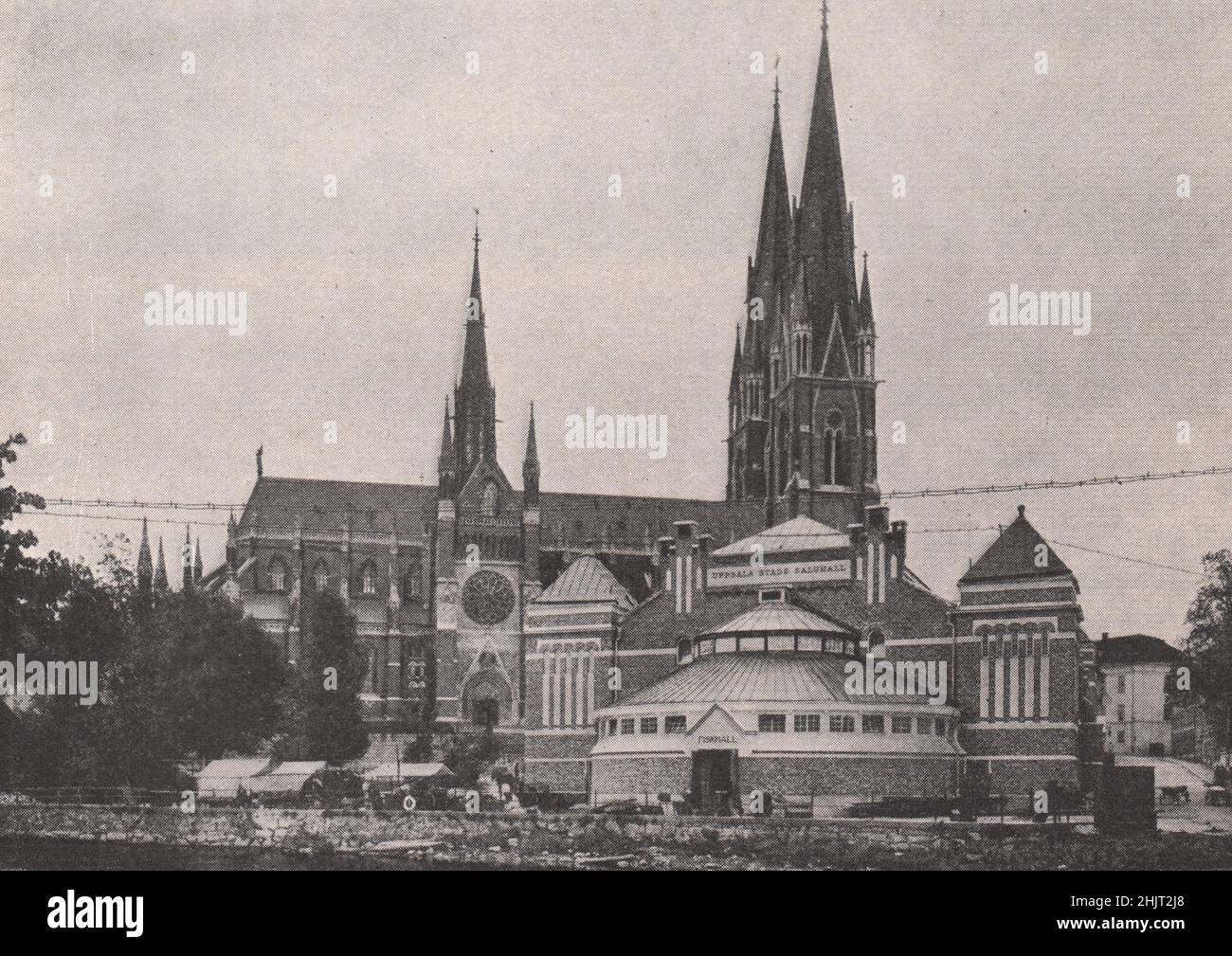 Kathedrale von Upsala, Schwedens berühmte Universitätsstadt (1923) Stockfoto