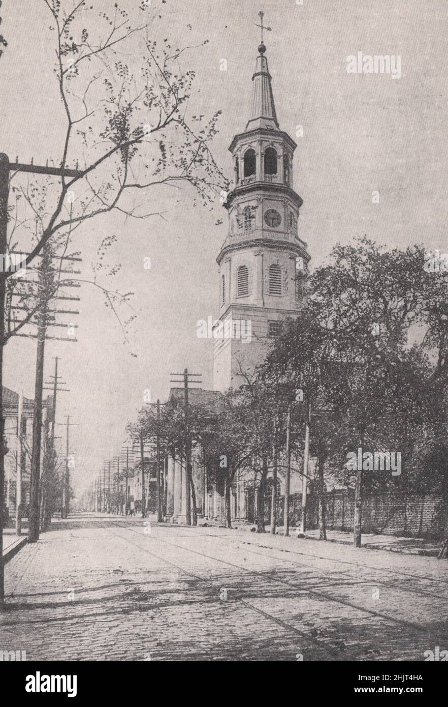 Die verwitterte alte Kirche von Charleston, South Carolina. Vereinigte Staaten (1923) Stockfoto