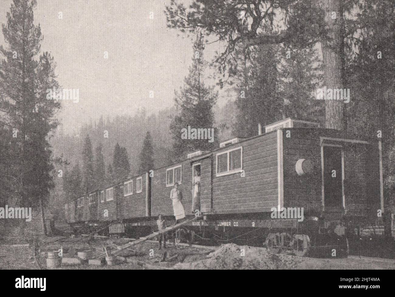 Szene in einem aktuellen Holzlager in Idaho. Vereinigte Staaten (1923) Stockfoto