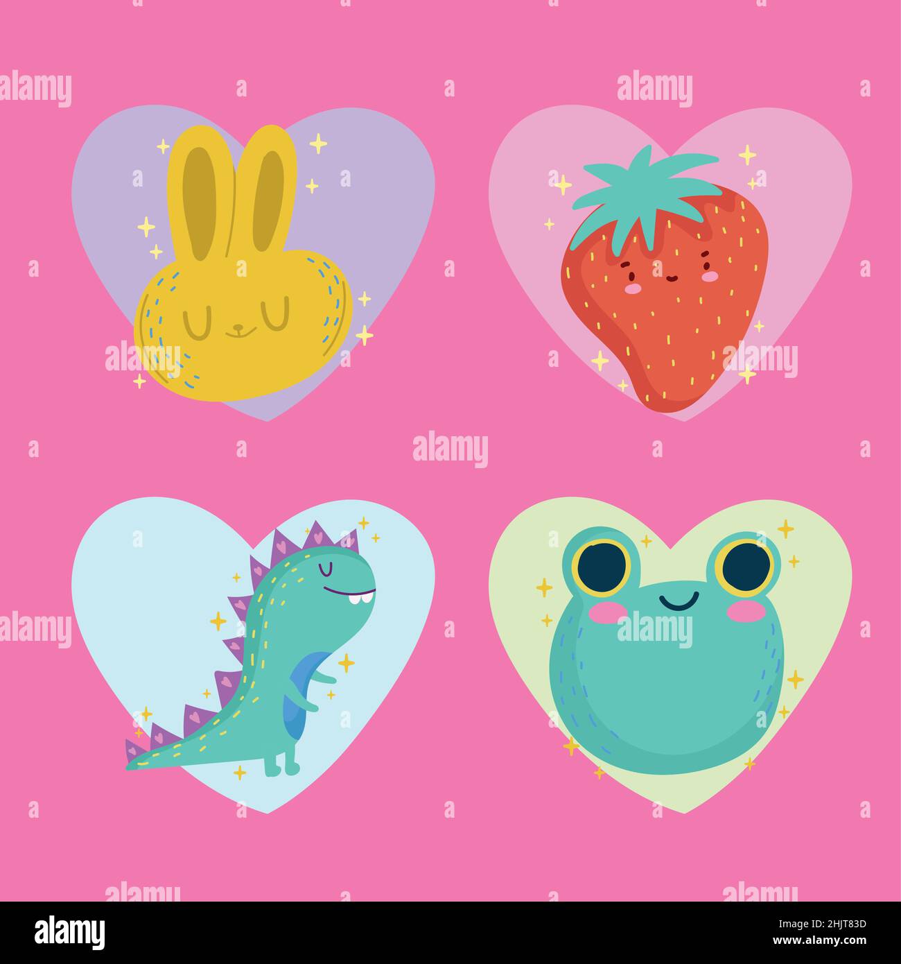 Kinder Illustrationen niedliche Symbole Stock Vektor