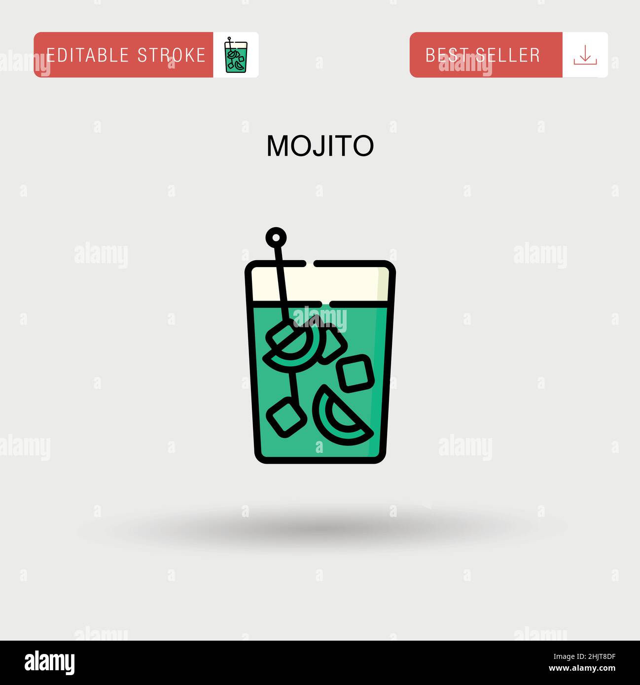 Einfaches Vektorsymbol Mojito. Stock Vektor