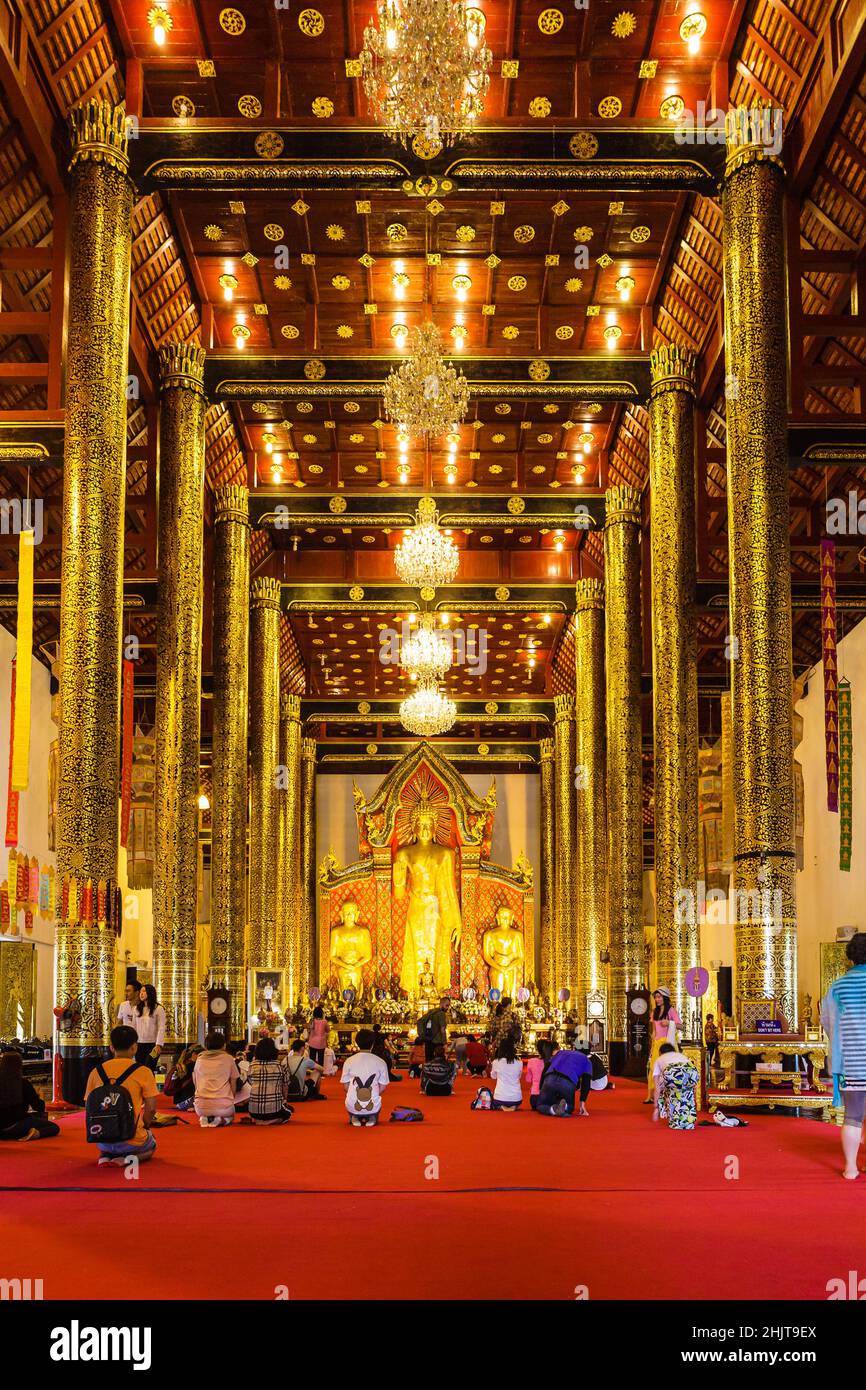 Chiang Mai, Thailand - märz 5 2018: Innerhalb des City Pillar Shrine oder San Lak Muang Tempels Stockfoto