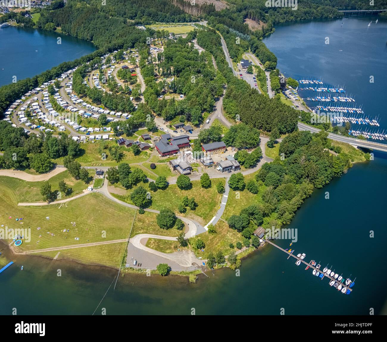 Luftbild, Biggesee, Camping Biggesee Four Seasons, Rhode, Olpe