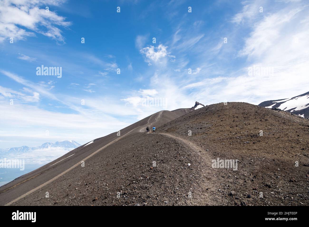 Avatschinski Vulkan, Kamtschatka Halbinsel, Russland. Ein aktiver Vulkan, nördlich der Stadt Petropavlovsk-Kamtschatsky, in der Durchflutung der Stockfoto