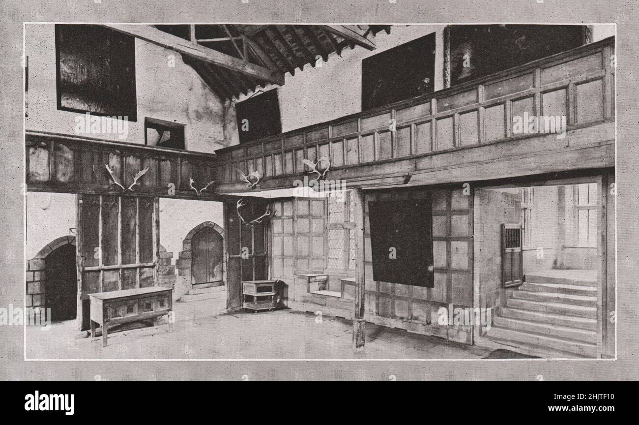 Bankettsaal, Haddon Hall. Derbyshire (1913) Stockfoto
