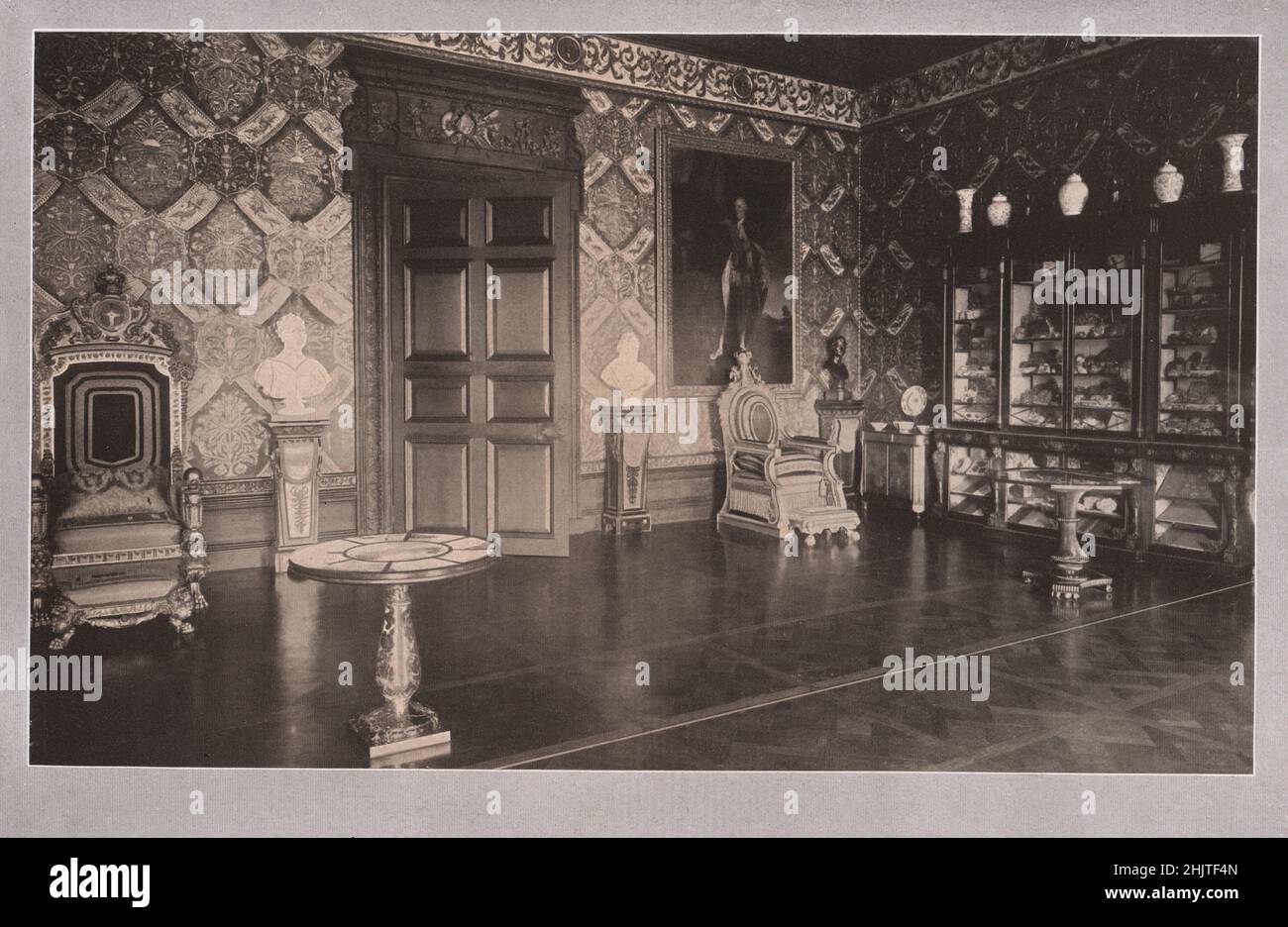 Chatsworth House: Das Musikzimmer. Derbyshire (1913) Stockfoto