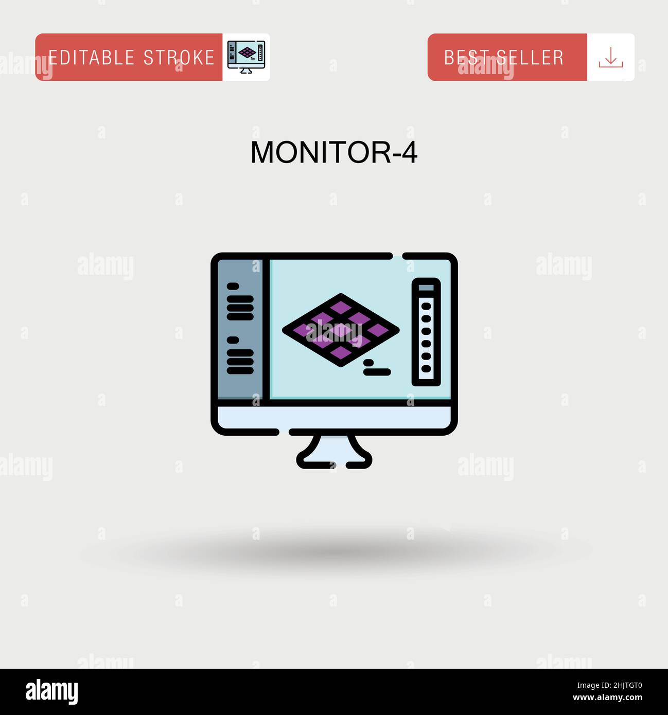 Monitor-4 einfaches Vektorsymbol. Stock Vektor