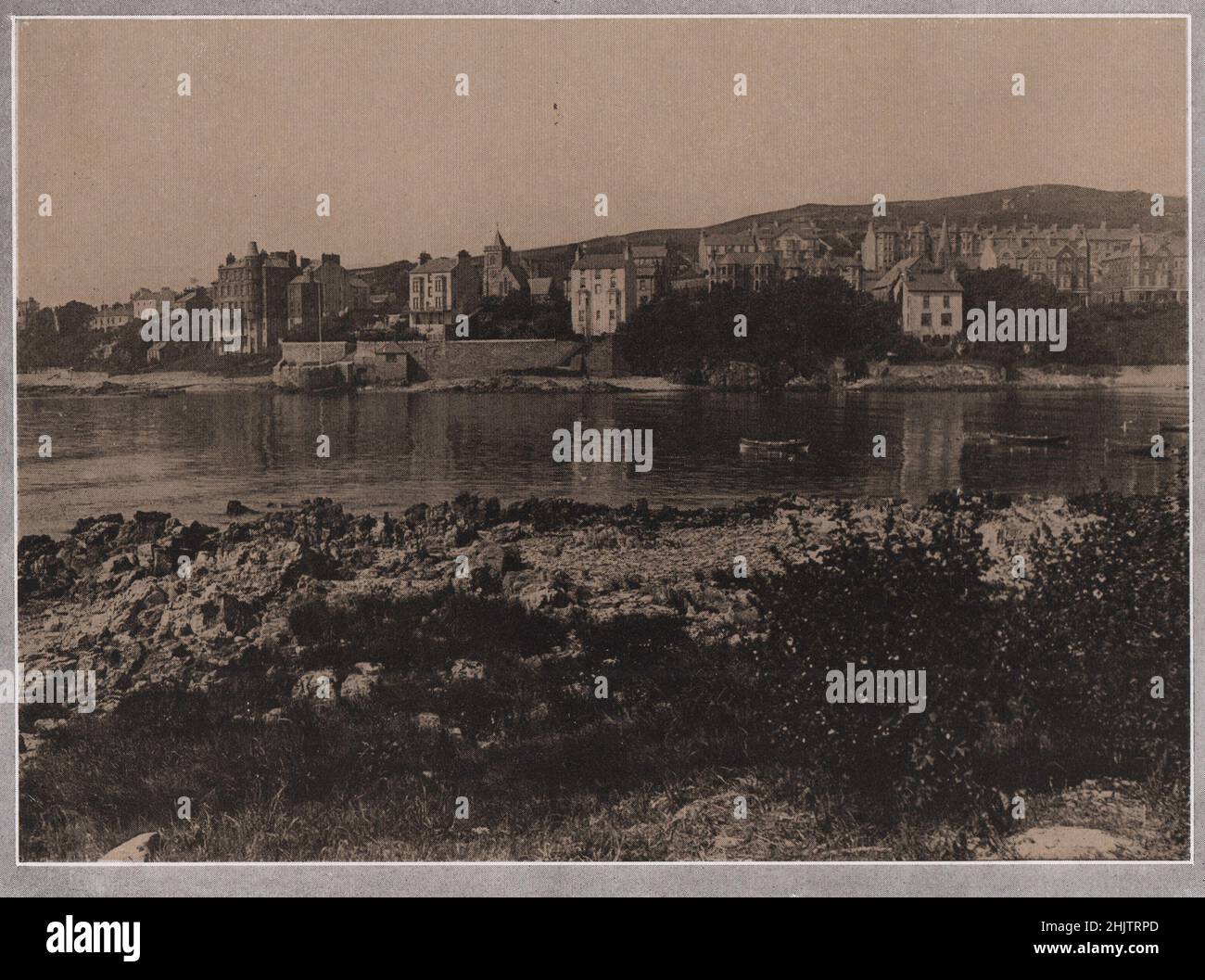 Port St. Mary, aus dem Meer. Isle of man (1913) Stockfoto