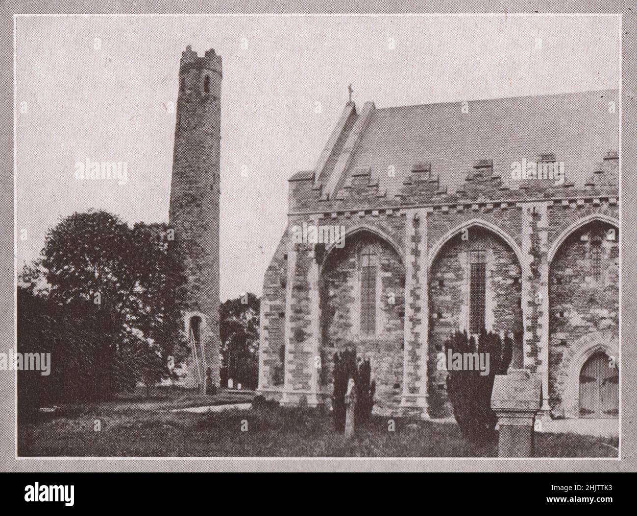 Der Rundturm von St. Bridget, Kildare. County Kildare (1913) Stockfoto