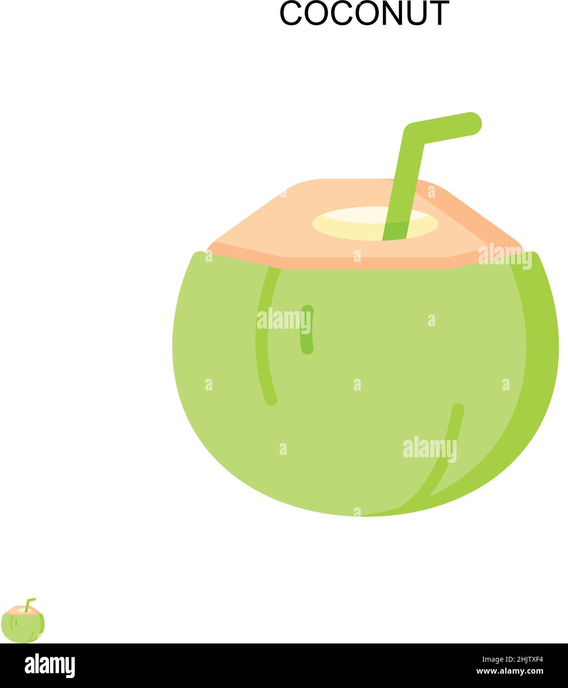 Einfaches Vektorsymbol „Kokosnuss“. Illustration Symbol Design-Vorlage für Web mobile UI-Element. Stock Vektor