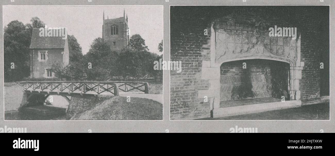 Holy Trinity Church, Tattershall, Kamin im Tattershall Castle. Lincolnshire (1913) Stockfoto
