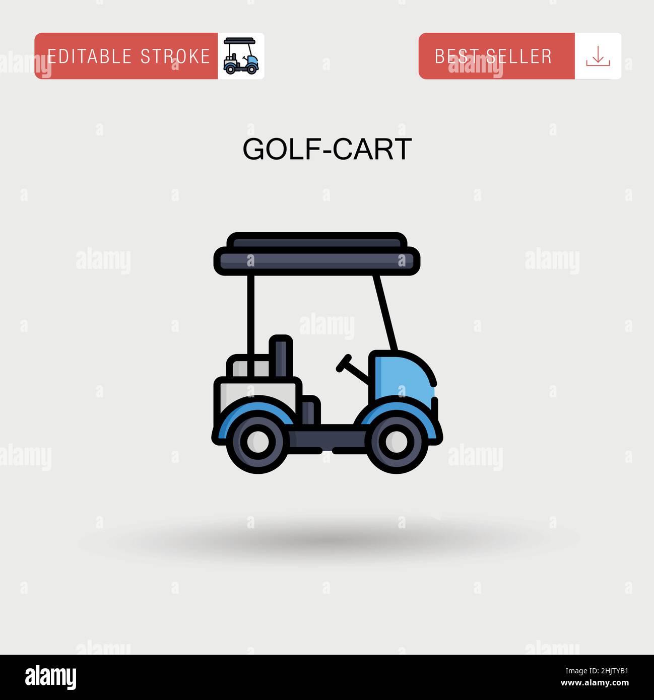 Golf-Cart einfaches Vektorsymbol. Stock Vektor