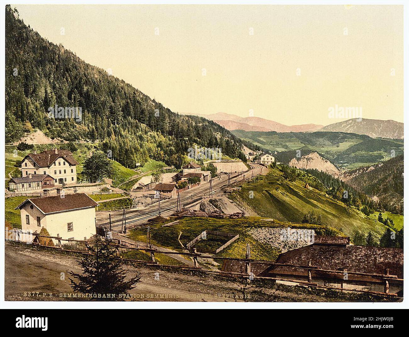 Bahnhof semmingen bahnhof semmingen und Hotel stephanie styria austro ungarn Stockfoto