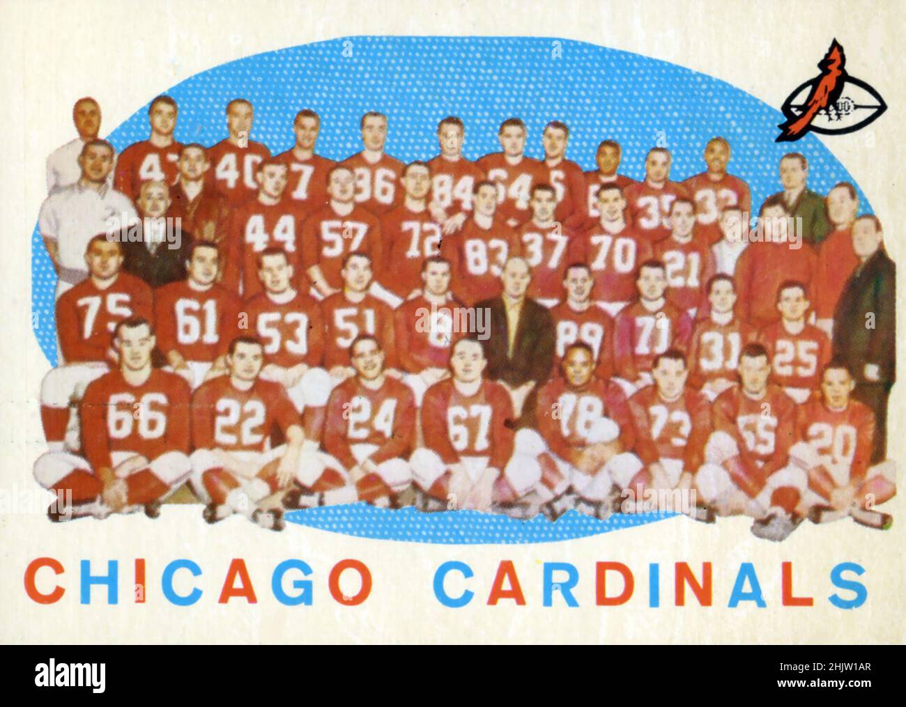 Chicago Cardinals1959 Topps Fußball-Team Trading Card Stockfoto