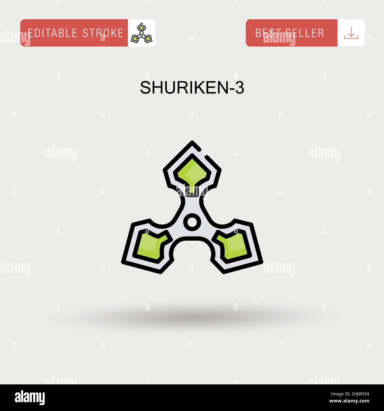 Shuriken-3 einfaches Vektorsymbol. Stock Vektor