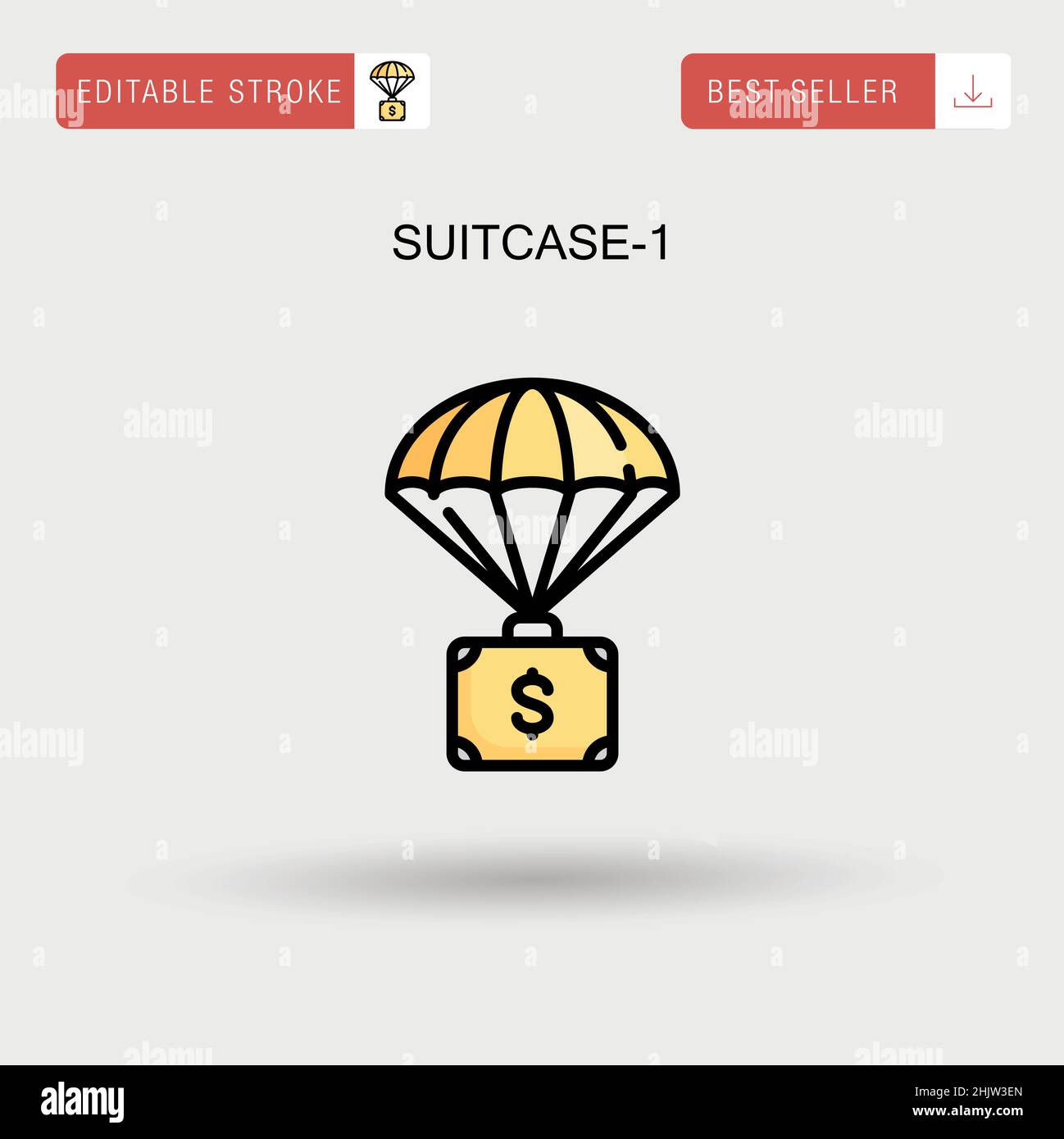 Suitcase-1 einfaches Vektorsymbol. Stock Vektor