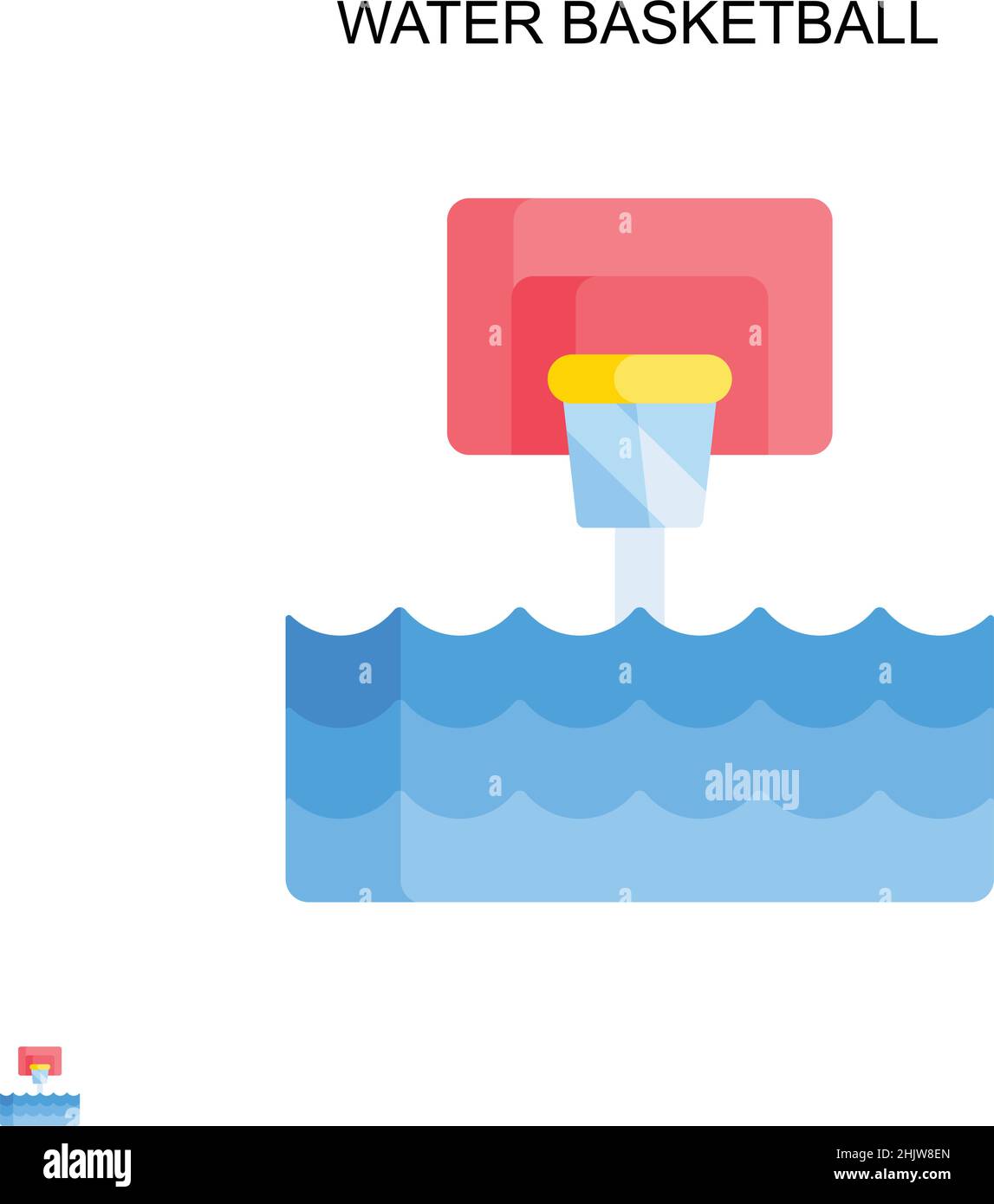 Einfaches Vektorsymbol für Wasserbasketball. Illustration Symbol Design-Vorlage für Web mobile UI-Element. Stock Vektor