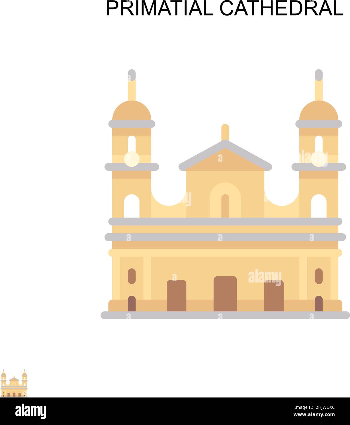 Primatial Kathedrale einfache Vektor-Ikone. Illustration Symbol Design-Vorlage für Web mobile UI-Element. Stock Vektor