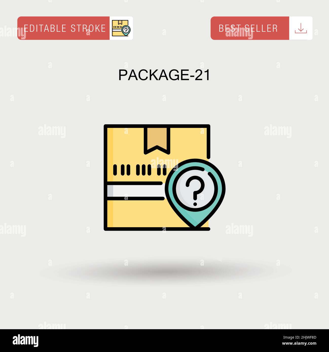 Paket-21 einfaches Vektorsymbol. Stock Vektor