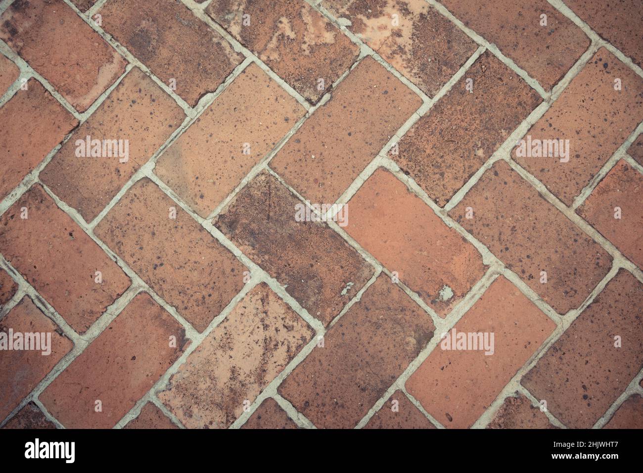 Alte Vintage roten Backsteinboden Hintergrund Stockfoto