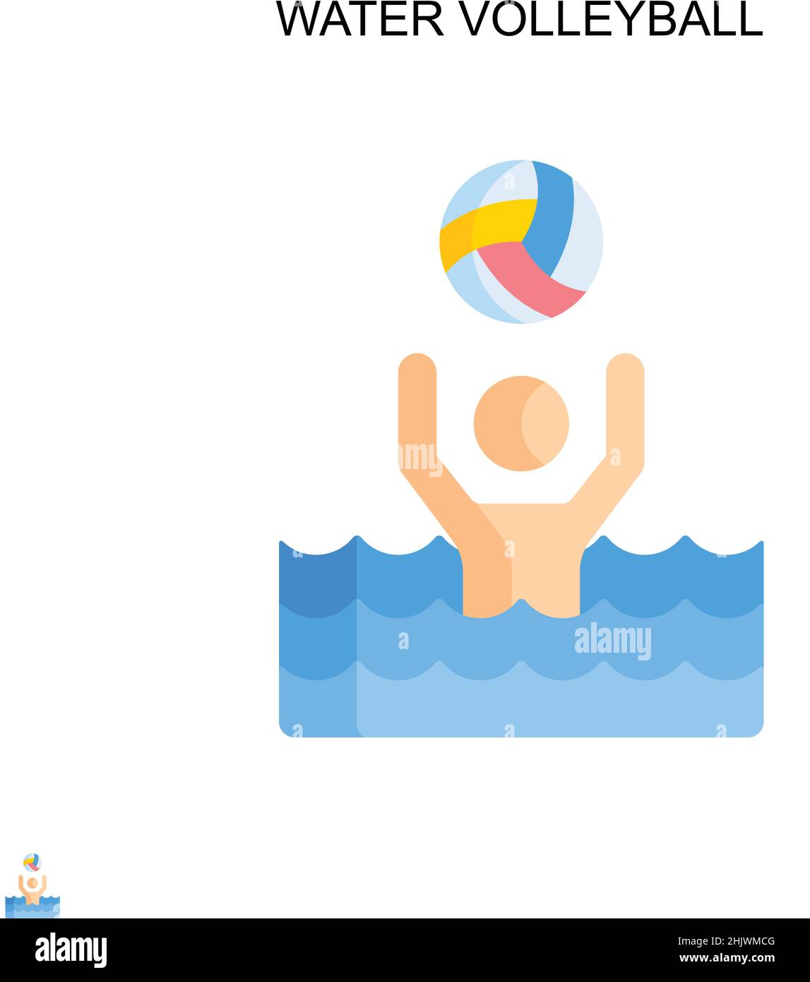 Einfaches Vektorsymbol für Wasservolleyball. Illustration Symbol Design-Vorlage für Web mobile UI-Element. Stock Vektor Einfaches Vektorsymbol für Wasservolleyball. Illustration Symbol Design-Vorlage für Web mobile UI-Element. Stock Vektor