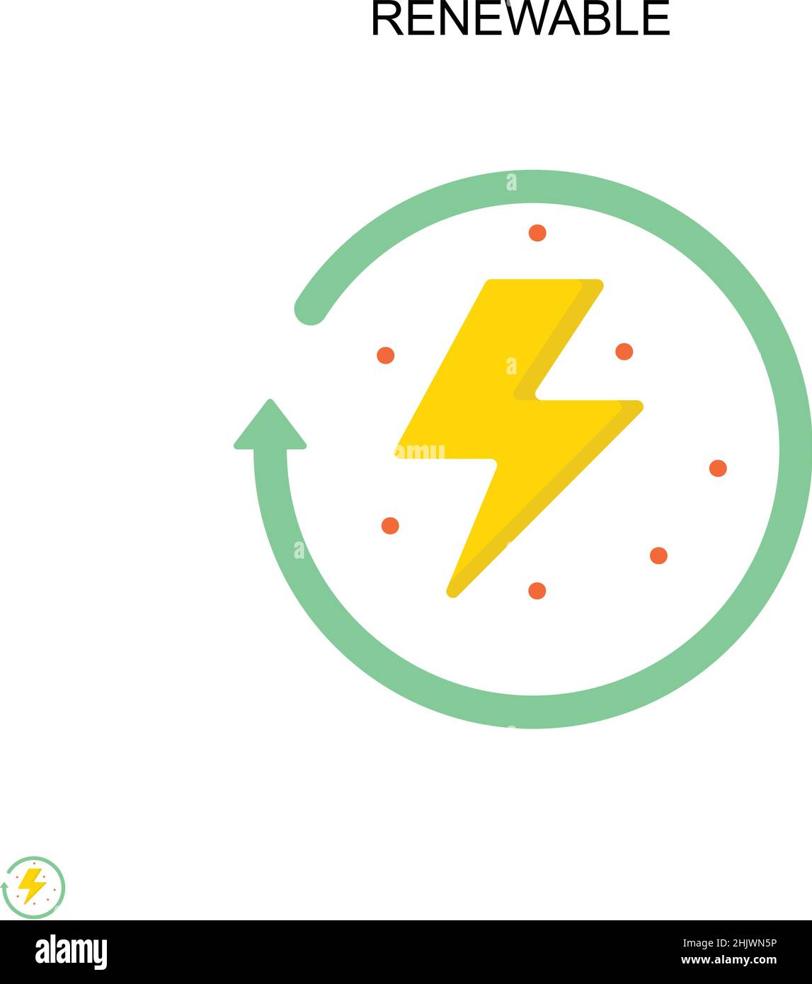 Einfaches Vektorsymbol für erneuerbare Energien. Illustration Symbol Design-Vorlage für Web mobile UI-Element. Stock Vektor
