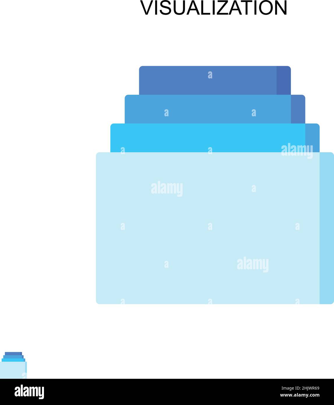 Visualisierung einfaches Vektorsymbol. Illustration Symbol Design-Vorlage für Web mobile UI-Element. Stock Vektor