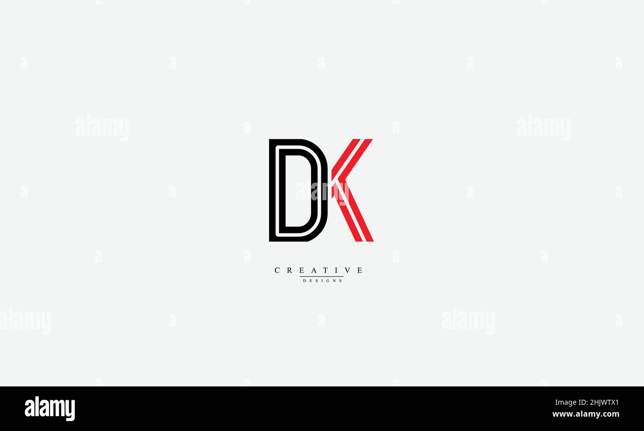 DK KD D K Alphabet Buchstaben Initialen Monogramm Logo Stock Vektor