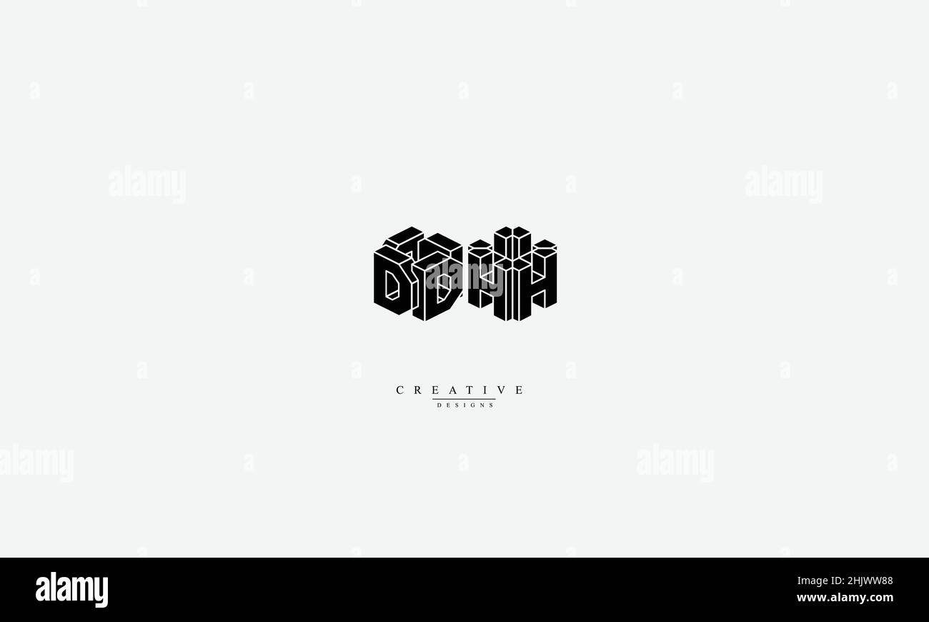 Dh HD D H Alphabet Buchstaben Initialen Monogramm Logo Stock Vektor