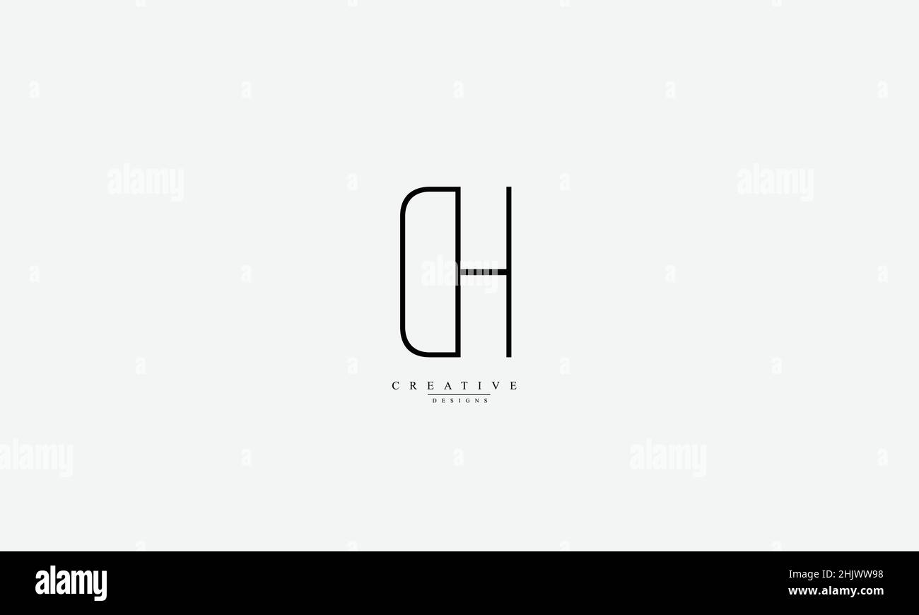 Dh HD D H Alphabet Buchstaben Initialen Monogramm Logo Stock Vektor