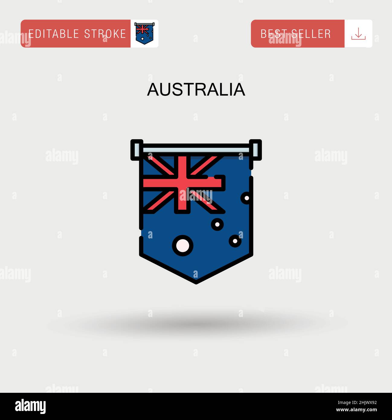 Einfaches Vektorsymbol Australien. Stock Vektor