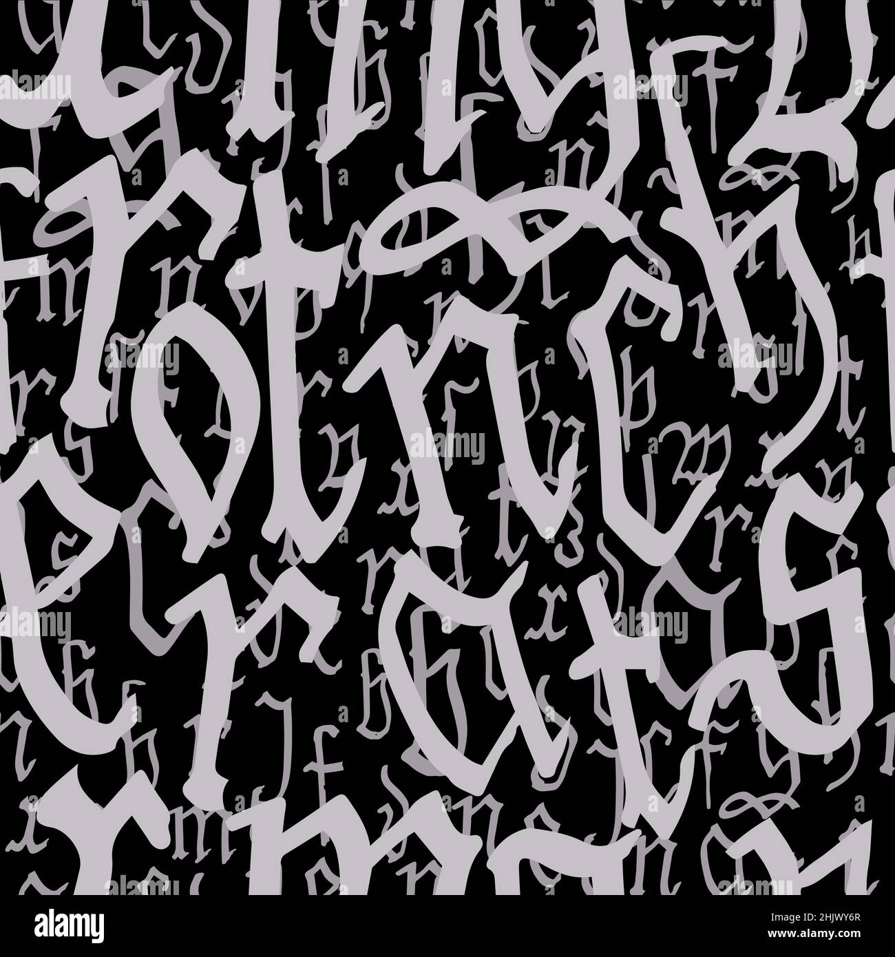 Gothic Alphabet Muster nahtlos, Kalligraphie, Schriftzug. lateinische Buchstaben aus dem
