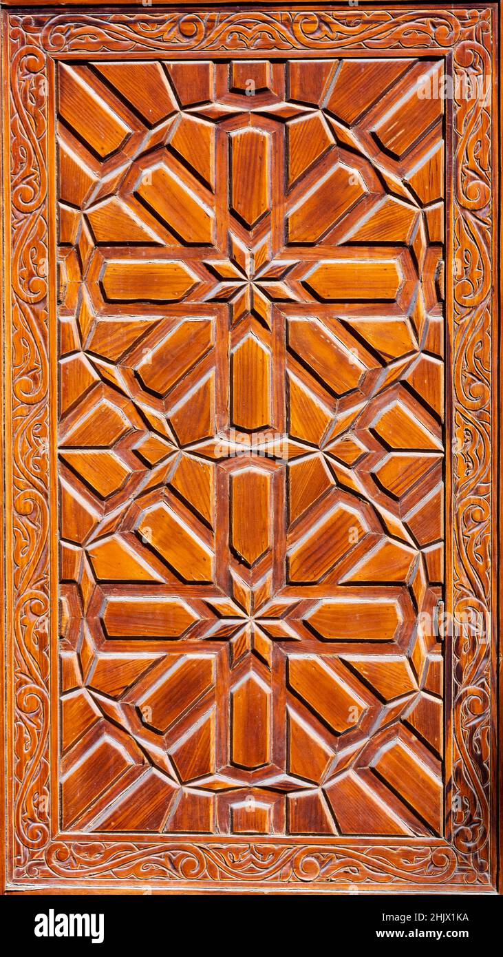 Orientalischer Hintergrund aus Holz Stockfoto