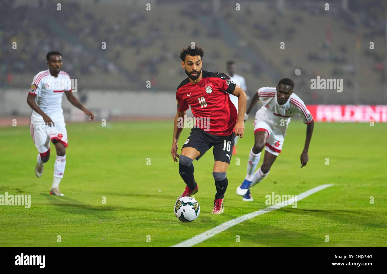 Yaoundé, Kamerun, 19. Januar 2022: Mohamed Salah (Kapitän) von Ägypten während Ägypten gegen den Sudan – Afrika-Cup der Nationen im Ahmadou Ahidjo Stadion. Kim Price/CSM. Stockfoto