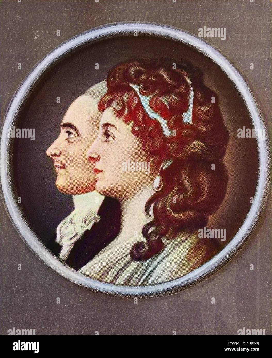 Anna Elisabeth Lili Schönemann, 1758-1817, Tochter eines Frankfurter Bankier und Bernhardt Friedrich von Türckheim, 1752-1831/Anna Elisabeth Lili Schönemann, 1758-1817, Tochter des Frankfurter Bankiers, und Bernhardt Friedrich von Türckheim, 1752-1831, Historisch, digital verbesserte Reproduktion einer Vorlage aus dem 19. Jahrhundert/digitale Reproduktion einer Originalvorlage aus dem 19. Jahrhundert Stockfoto